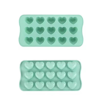 Silicone Heart - Shaped Ice Cube Tray, 15 Grids - XUANMAN