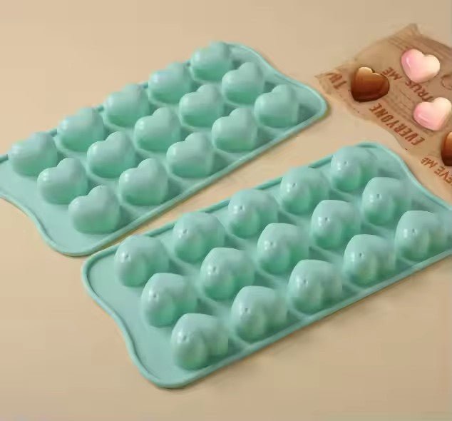 Silicone Heart - Shaped Ice Cube Tray, 15 Grids - XUANMAN