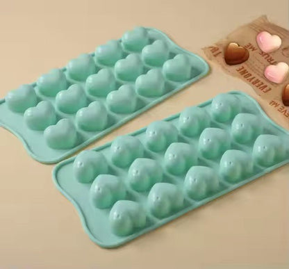 Silicone Heart - Shaped Ice Cube Tray, 15 Grids - XUANMAN