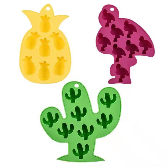 Silicone Ice Cube Tray Set, Pineapple, Flamingo & Cactus - XUANMAN
