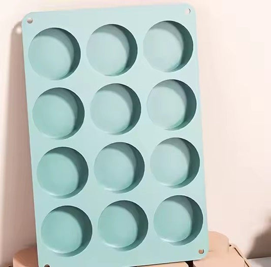 Silicone Round Ice Cube Tray, 12 Grids - XUANMAN