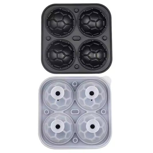 Soccer Ball Shape Silicone Ice Ball Maker, 4 - Grid - XUANMAN
