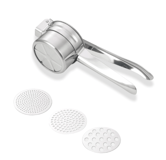 Stainless Steel Potato Ricer & Juicer, 3 Discs - XUANMAN