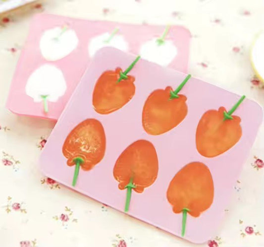 Strawberry - Shaped Ice Pop Mold, TPR+PP - XUANMAN