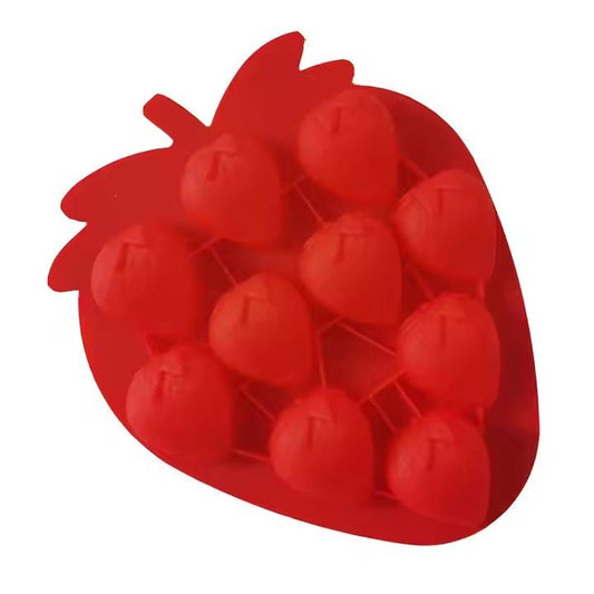 Strawberry Shaped Silicone Ice Cube Tray, 12 - Grid - XUANMAN